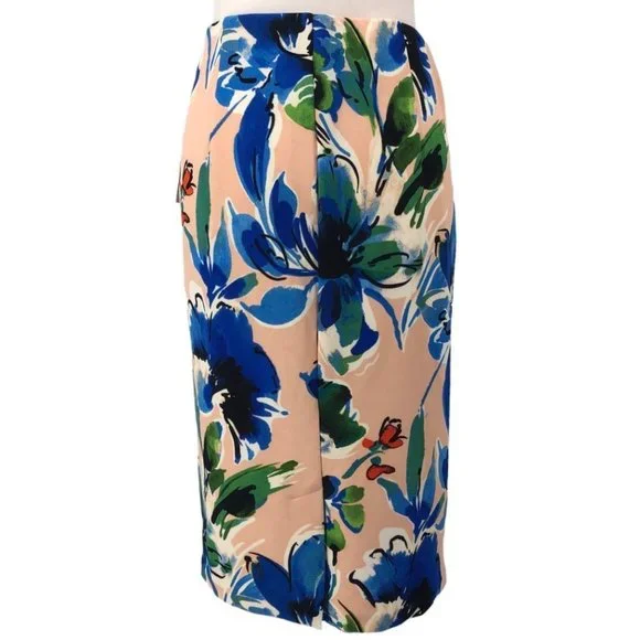 ECI All Over Floral Printed Crepe Back Scuba Skirt NWT - Picture 3 of 11